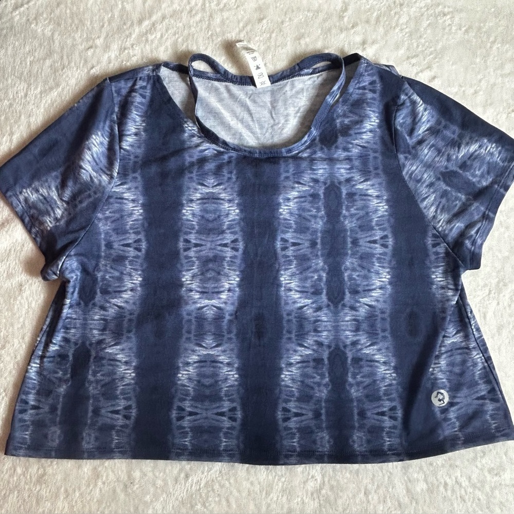 Scorpio Sol Blue Tie-Dye Crop Top Size L